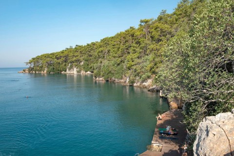 Akyaka, Mugla, Turkey. September 8th 2022 Enjoying the beautiful Turkish Riviera seaside town of