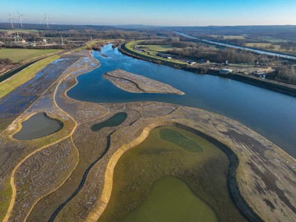 Haltern-Marl, North Rhine-Westphalia, Germany - Lippe, flood protection in the