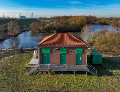 Haltern-Marl, North Rhine-Westphalia, Germany - Lippe, flood protection in the