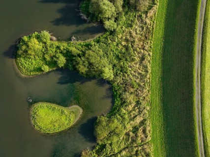 Haltern-Marl, North Rhine-Westphalia, Germany - Lippe, flood protection in the