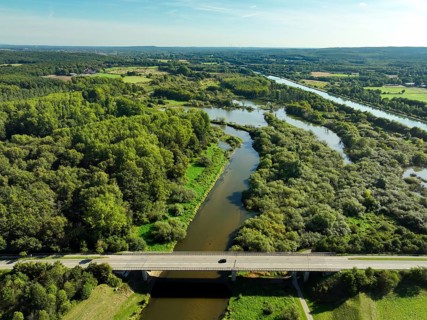 Haltern-Marl, North Rhine-Westphalia, Germany - Lippe, flood protection in the