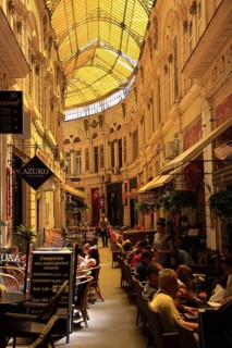 Romania, capital Bucharest, Bucuresti, restaurants and cafes in Passage Macca-Villacrosse, Pasajul