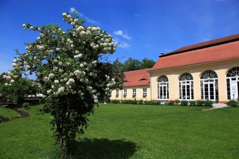Brukenthal summer residence, late Baroque palace complex, in Avri, Freck, Transylvania, Romania