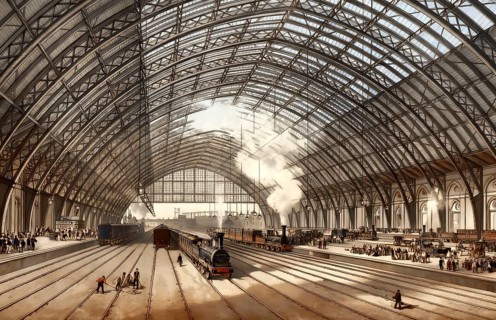 St Pancras railway station, a central London railway terminus located on Euston Road in the London
