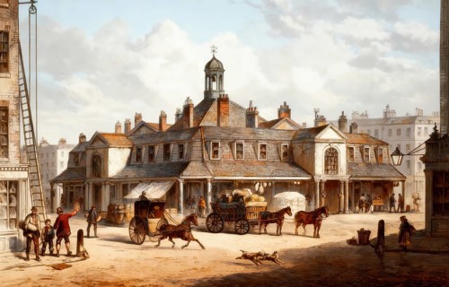 London street scene, Oxford Market, Oxford Street, 1852, London, England, United Kingdom