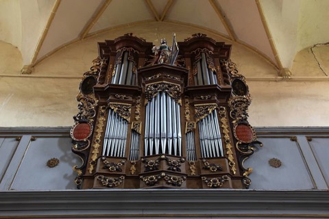 Municipality of Cristian, German Grossau, church organ in the fortified church, Sibiu district in
