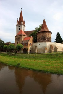 Fortified church in Cristian, German Grossau, village in Sibiu County in Transylvania, Romania