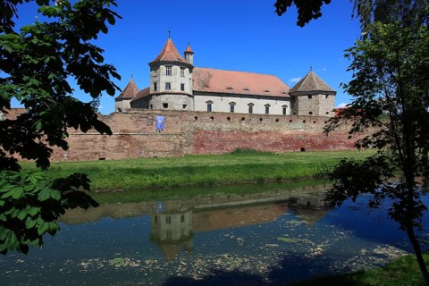 Fogarash Fortress, Cetatea Fagarasului, a historical monument, construction began in 1310, in the
