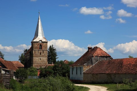 St. James Church, 15th-century Sharosh fortified church in Sharosh near Fogarash in Transylvania,