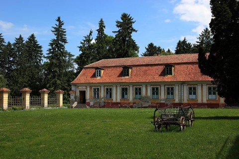 Brukenthal summer residence, late Baroque palace complex, in Avri, Freck, Transylvania, Romania