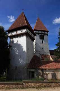 Guild tower of the fortified church in Agnita, German Agnetheln, Transylvanian-Saxon Ognitheln, a