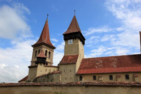 The fortified church of Seica Mica, German Kleinschelken, a community in Sibiu County in