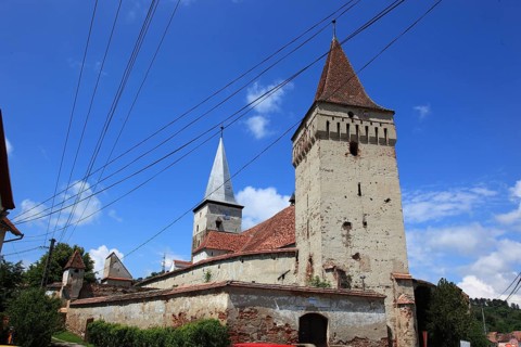 Fortified church of Mosna, German Meschen oder Mäschen, community in Sibiu County in Transylvania,