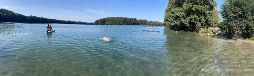 Schmaler Luzin, Klarwassersee, bathing area near Carwitz, recreation, summer, Hullerbusch and