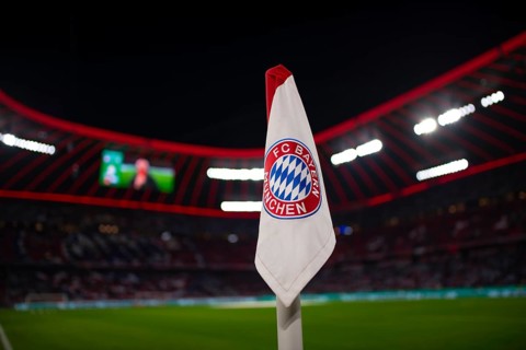 Corner flag, logo, FC Bayern Munich FCB, soccer Bundesliga, DFB-Pokal, Allianz Arena, Munich,