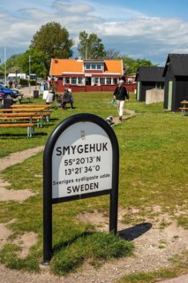 Sweden's southernmost cafe in Smygehamn in Trelleborg municipality, Baltic Sea, Skåne County,