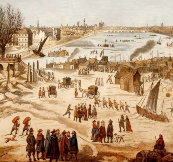 Thames Frost Fair, 1683, London, England, United Kingdom