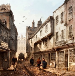 Leather Lane, a street in the Holborn area of London, England, 18th century