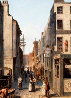 Cock Lane, a small street in Smithfield in the City of London, 18th century, England, United