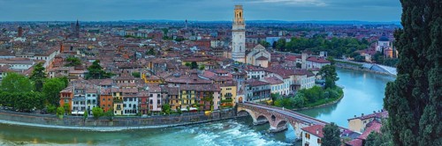 Old Town with the River Etsch, Ponte Pietra, Verona, Etsch Valley, Veneto, Italy