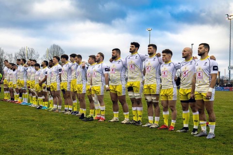 Rugby Europe Championship GERMANY - ROMANIA (in Heidelberg) ***The Romanian team in front of the
