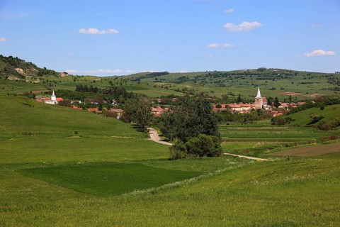 Landscape near the village of Sharosh near Fogarash, Soars, in Transylvania, Romania