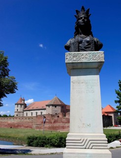 Statue of Doamna Stanca, a princess woman of Wallachia, Transylvania and Moldova as woman of