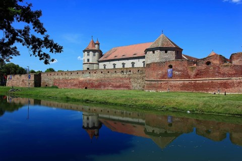 Fogarash Fortress, Cetatea Fagarasului, a historical monument, construction began in 1310, in the
