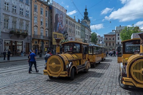 Railways for sightseeing tours for tourists, Lviv, Ukraine