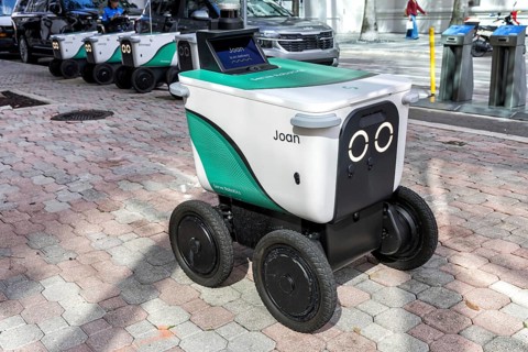 Delivery robot for Essen self-driving autonomous vehicles from Serve Robotics in Miami, USA