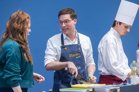 Manuel is cooking! at Intergastra in Stuttgart. DEHOGA Baden-Württemberg event with Manuel Hagel,