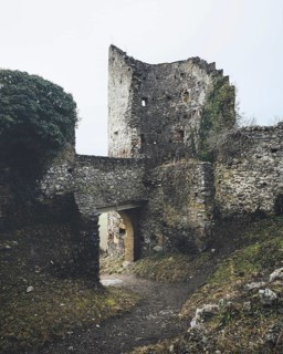 Detailed view, historic walls, Mägdeberg Castle Ruins, Mühlhausen-Ehingen, Hegau, Konstanz