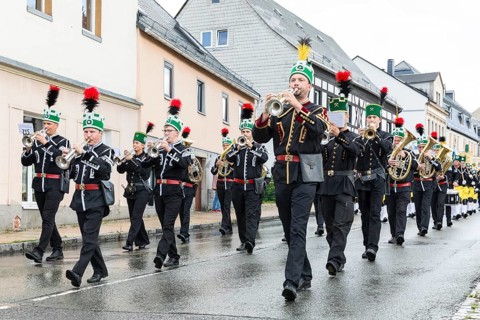 Bergstreit Day 2025 in Schneeberg, the miners of all trades proudly wear their habit on this