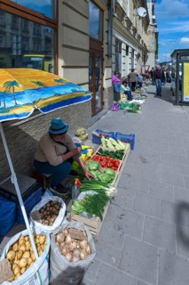 Vegetable sales from simple farmers on the road, Lviv, Galicia, Ukraine