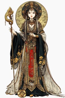 Modern representation of tarot card The High Priestess symbolizing desirability, mystery,