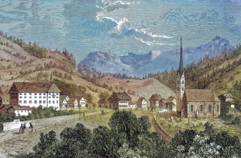 View of Seewis im Prättigau is a municipality in the Davos region in the Swiss canton of