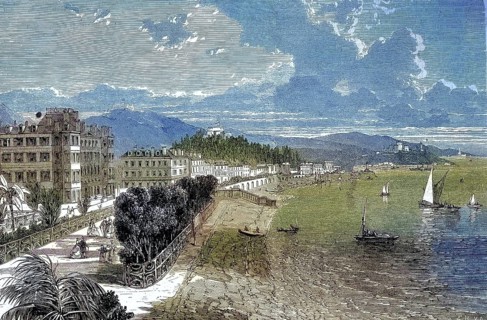 The Promenade des Anglais, Promenade of the English, a promenade along the Mediterranean Sea in