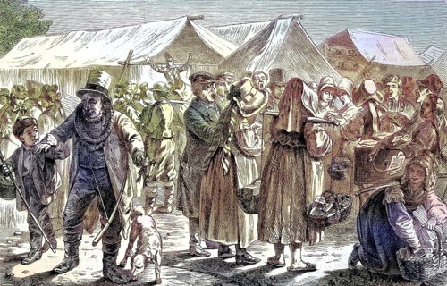 Every year in Mecklenburg, Germany, rural people came to the market to trade/yearly fair in