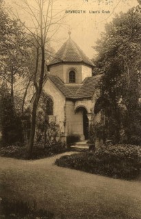 Historical postcard around 1910, Bayreuth, grave of Liszt, Upper Franconia, Bavaria, Germany,