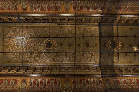 Vaulted ceiling of the Isaac Temple Synagogue in the Kazimierz district, Krakow, Poland