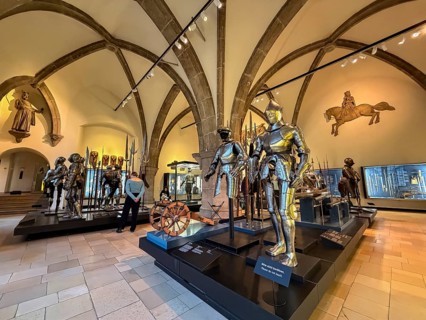 Hall with weapons and armour, Bavarian National Museum, Munich, Upper Bavaria, Bavaria, Germany