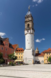 Kornmarkt mit Reichenturm, Bautzen, Upper Lusatia, Saxony, Germany