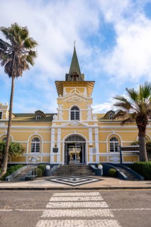 Swakopmund Hotel, hotel in the old train station, historic German colonial building, Swakopmund,
