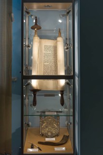 Torah scroll in a display case, Jewish Museum, Czernowicz, Ukraine