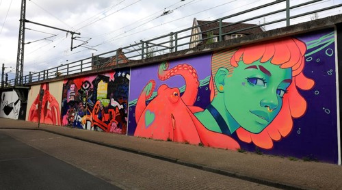 Graffiti applied as part of the MEMUR Urban Art Festival in Oldenburg, Lower Saxony, Germany