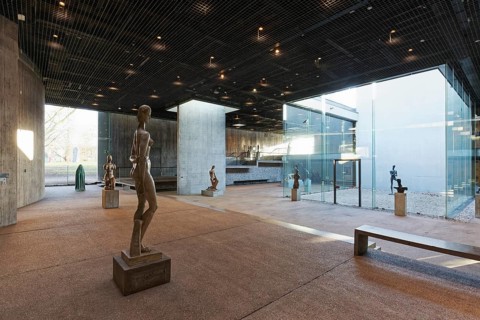 Lehmbruck-Museum, exhibition hall with sculptures by sculptor Wilhelm Lehmbruck, Duisburg, North