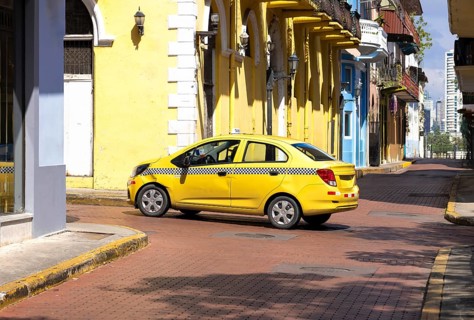 Panama, Panama City historic center Casco Viejo colorful streets and colonial architecture