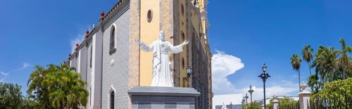Immaculate Conception catholic Cathedral in Mazatlan historic colonial city center near Malecon and