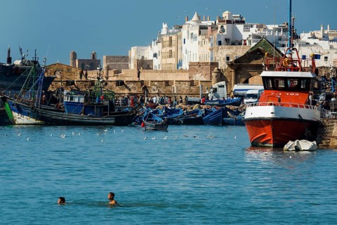 Fishing boats, fishing port, Essaouira, UNESCO World Heritage Site, Atlantic coast, Morocco