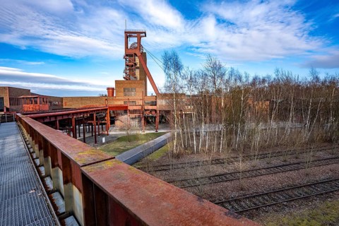 Zollverein colliery, 1/2/8 mine, shaft 1 strut conveyor frame, wagon circulation, UNESCO World